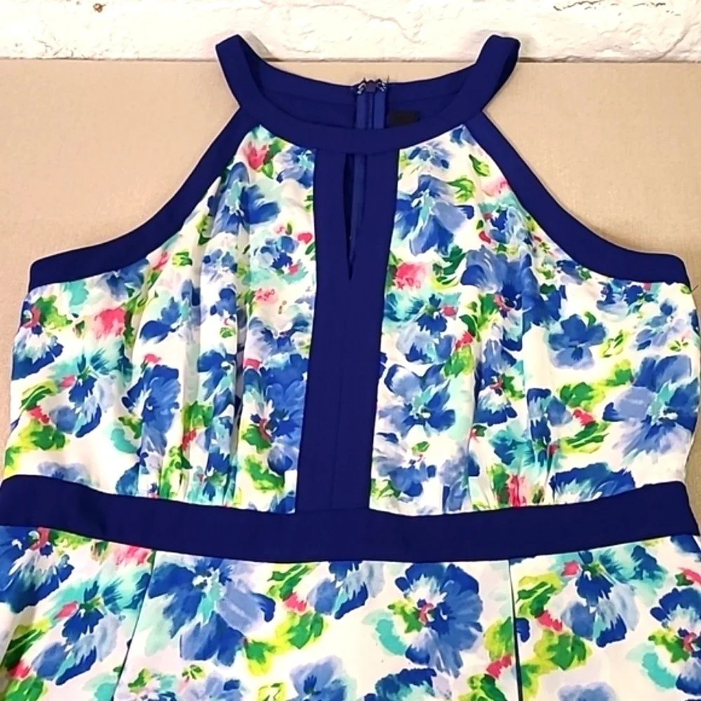 Adelyn Rae Dress Blue Pattern Large - Picture 2 of 8